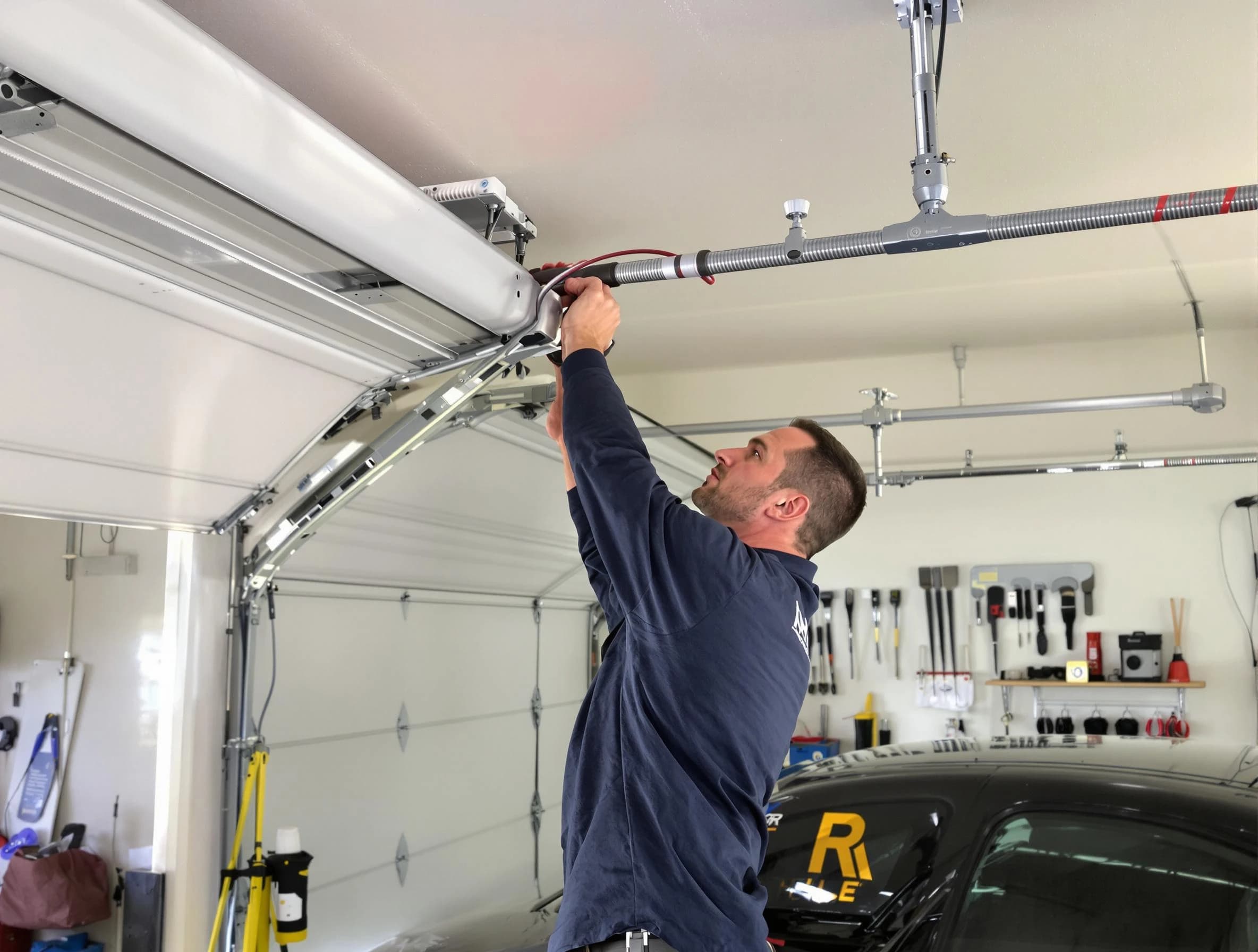 Irvine Garage Door Repair technician performing garage door cable repair in Irvine