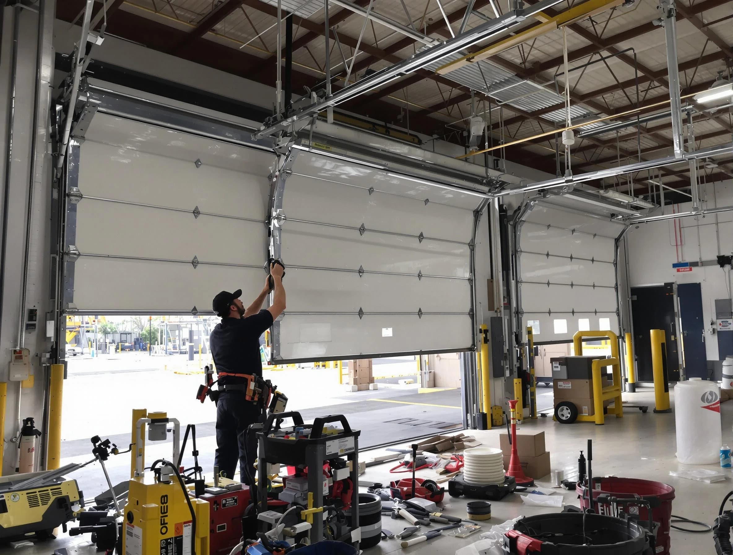 Irvine Garage Door Repair technician performing commercial garage door repair in Irvine