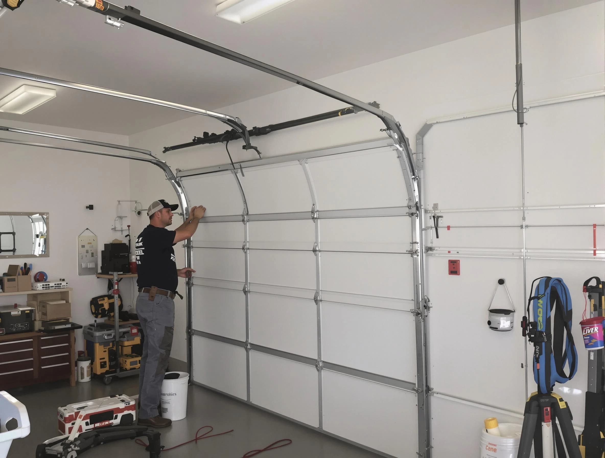 Irvine Garage Door Repair team installing new garage door in Irvine