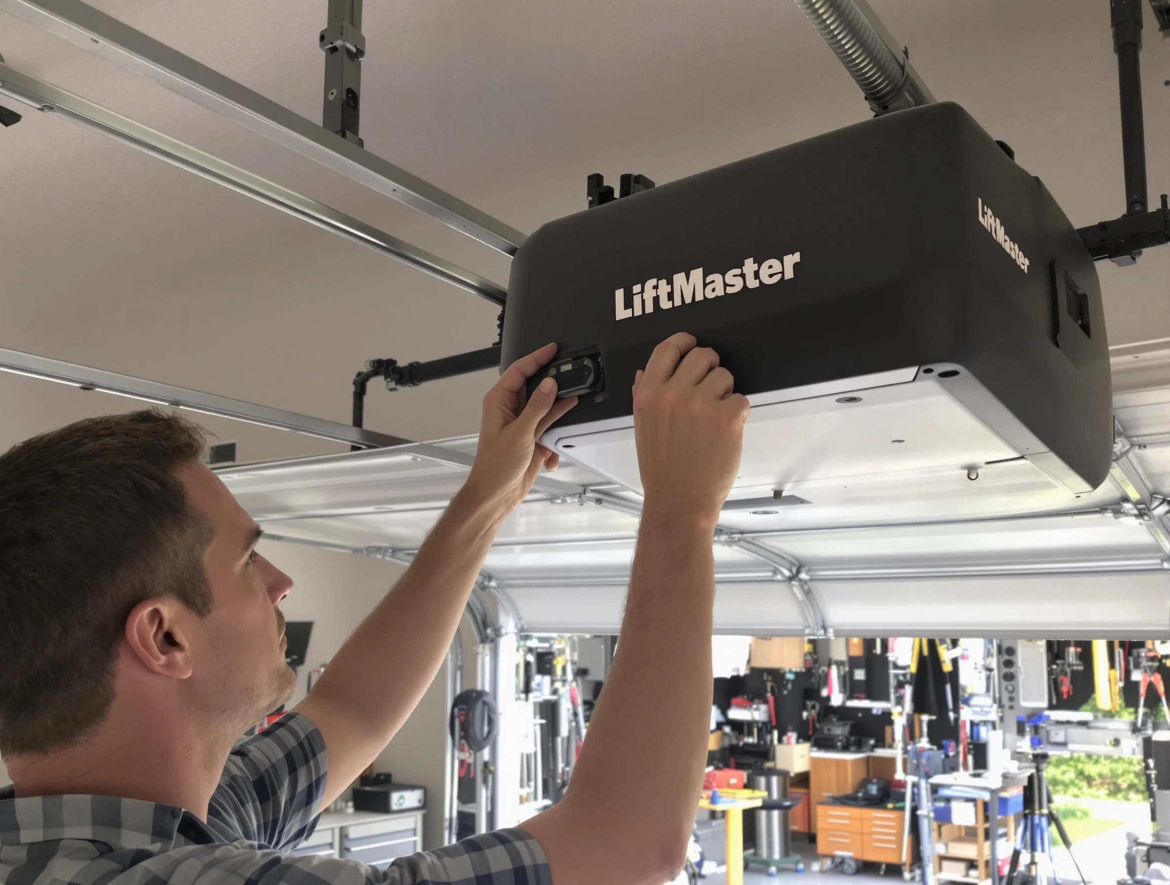 Irvine Garage Door Repair technician repairing garage door opener in Irvine