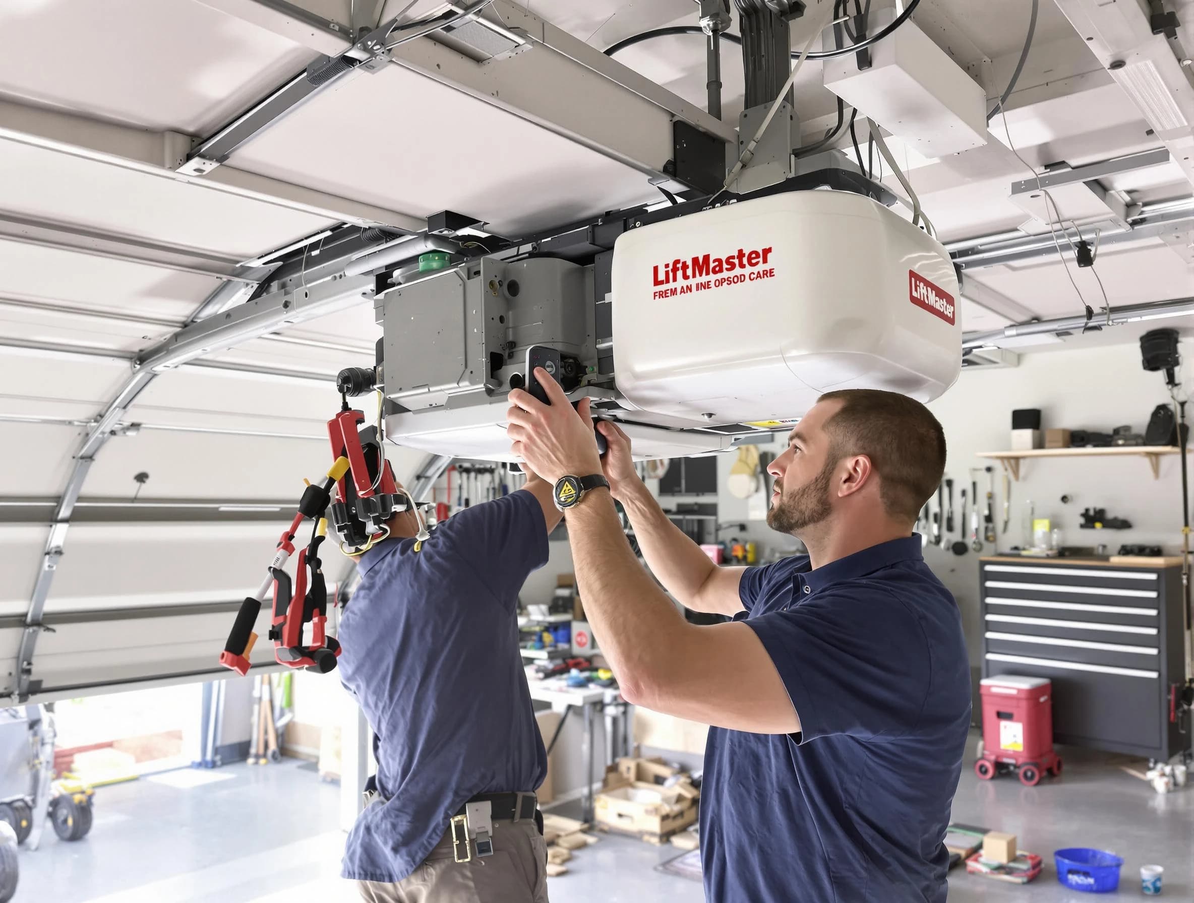 Irvine Garage Door Repair technician performing advanced diagnostics on garage opener in Irvine