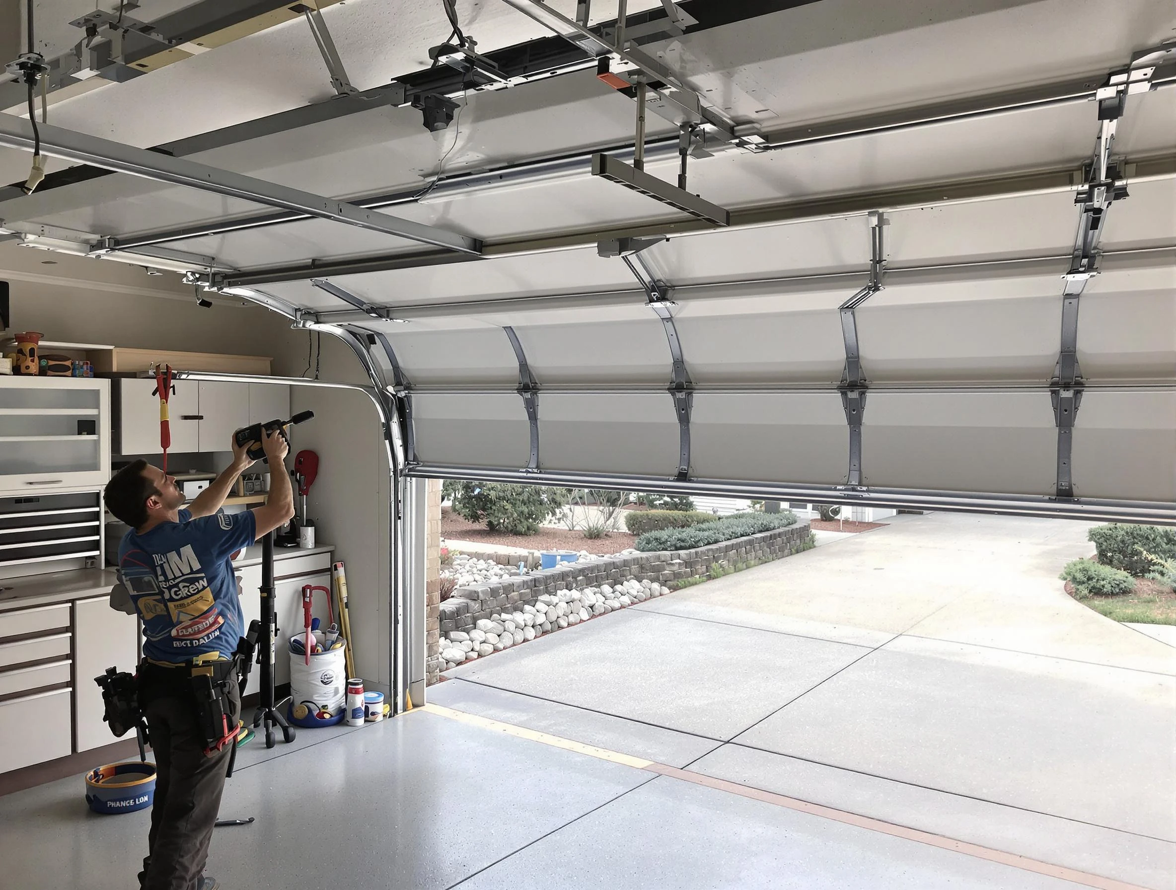 Garage door track repair service by Irvine Garage Door Repair in Irvine